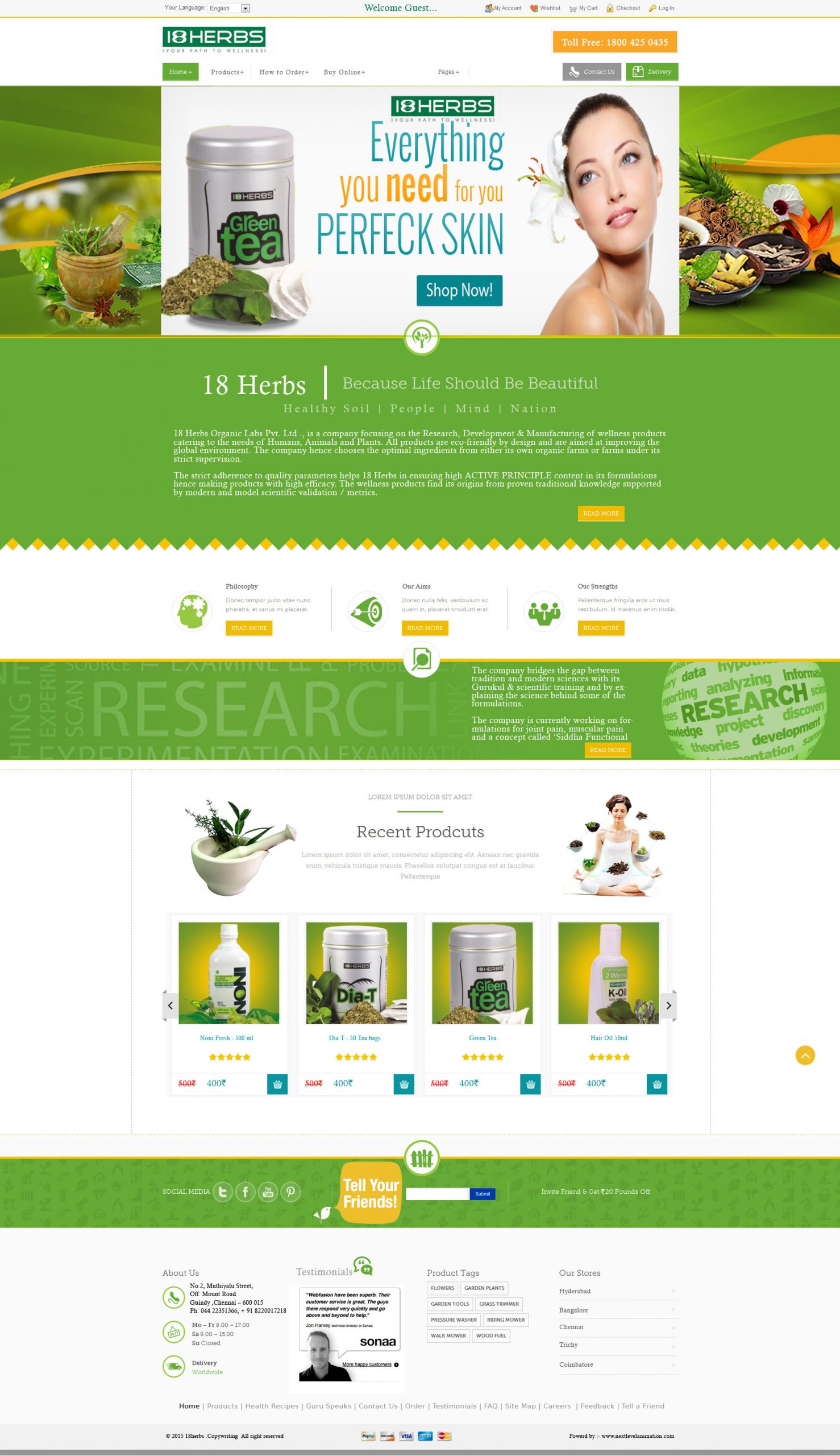 18herbs web designing and development