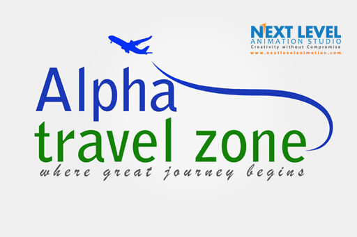 airline travel agency logo designing in chennai,india | Alpha travel zone in chennai