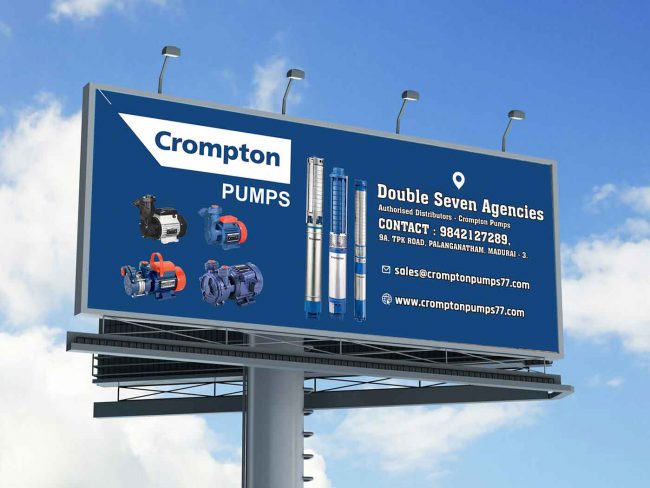Crompton Pumps Custom corporate banner designing company in Madurai